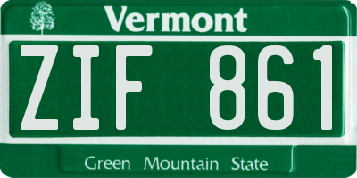 VT license plate ZIF861