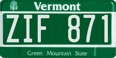 VT license plate ZIF871