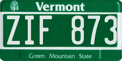VT license plate ZIF873