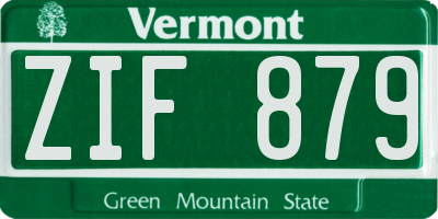 VT license plate ZIF879