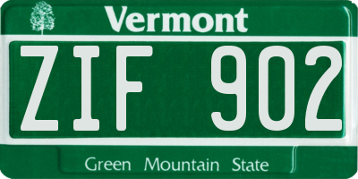 VT license plate ZIF902