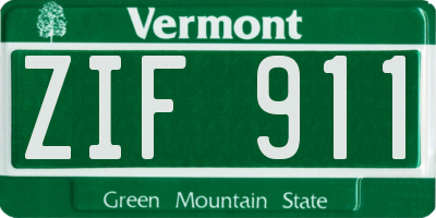 VT license plate ZIF911
