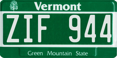 VT license plate ZIF944