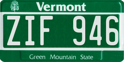 VT license plate ZIF946