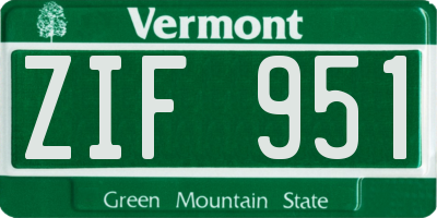 VT license plate ZIF951