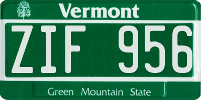VT license plate ZIF956