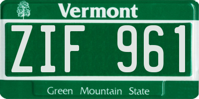 VT license plate ZIF961