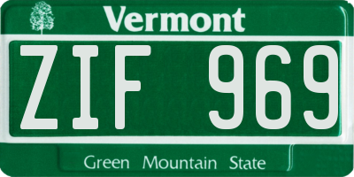 VT license plate ZIF969