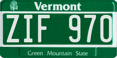 VT license plate ZIF970