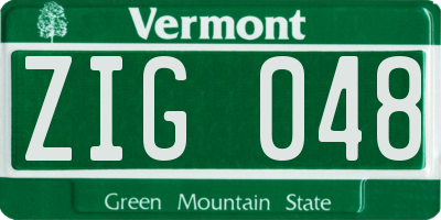 VT license plate ZIG048