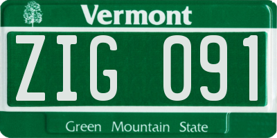 VT license plate ZIG091