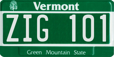 VT license plate ZIG101