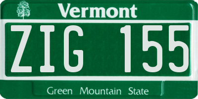 VT license plate ZIG155
