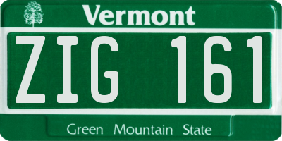 VT license plate ZIG161