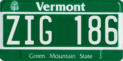 VT license plate ZIG186