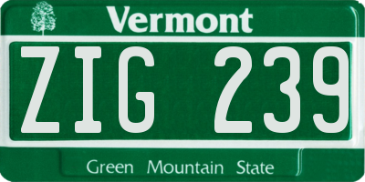 VT license plate ZIG239