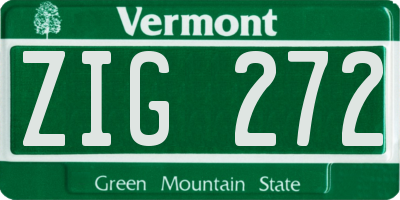 VT license plate ZIG272