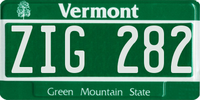 VT license plate ZIG282