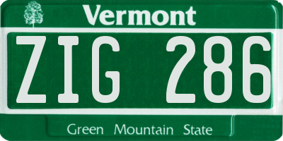 VT license plate ZIG286