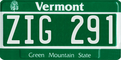 VT license plate ZIG291