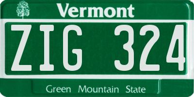 VT license plate ZIG324