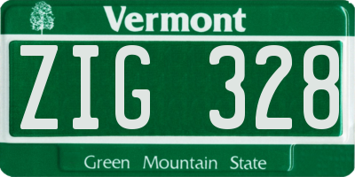 VT license plate ZIG328