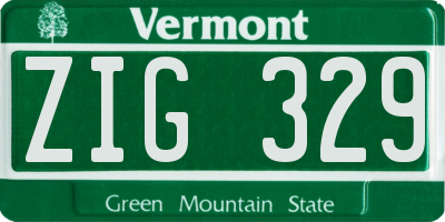 VT license plate ZIG329