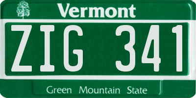 VT license plate ZIG341