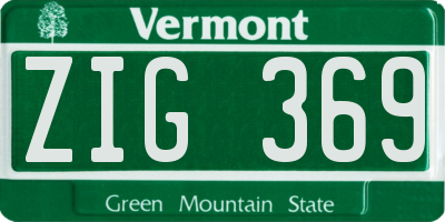 VT license plate ZIG369