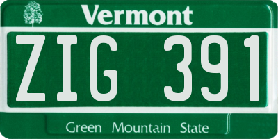 VT license plate ZIG391
