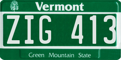 VT license plate ZIG413