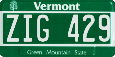 VT license plate ZIG429