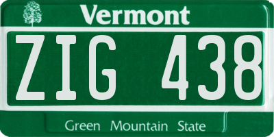 VT license plate ZIG438