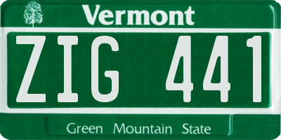 VT license plate ZIG441