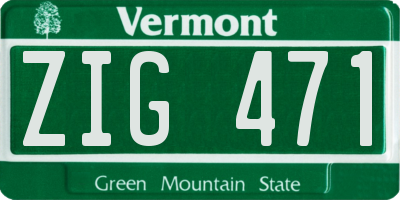 VT license plate ZIG471