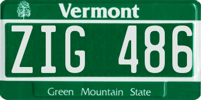 VT license plate ZIG486