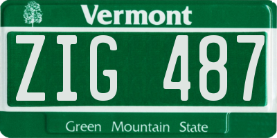VT license plate ZIG487