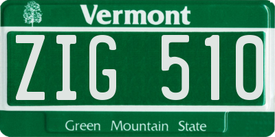 VT license plate ZIG510