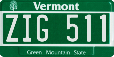 VT license plate ZIG511
