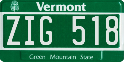 VT license plate ZIG518