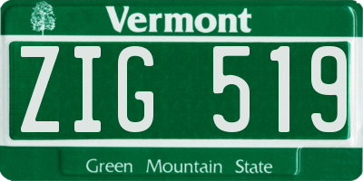 VT license plate ZIG519