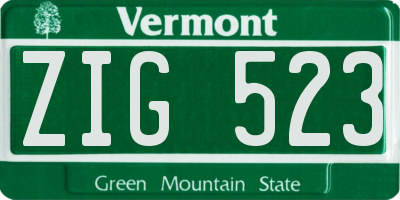 VT license plate ZIG523