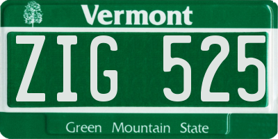 VT license plate ZIG525