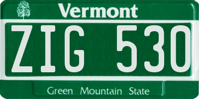VT license plate ZIG530