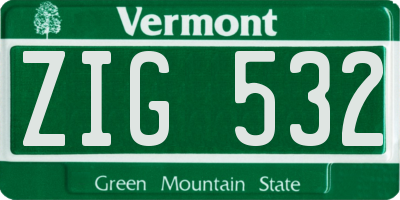 VT license plate ZIG532