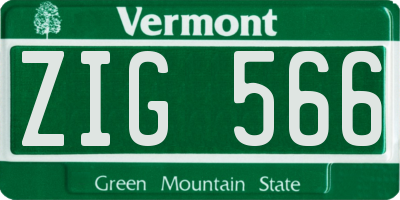 VT license plate ZIG566