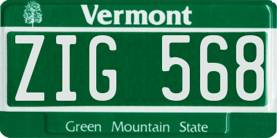 VT license plate ZIG568