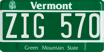 VT license plate ZIG570