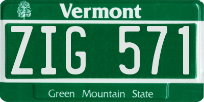 VT license plate ZIG571