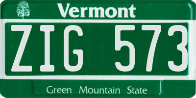 VT license plate ZIG573